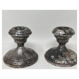 Pair of sterling silver weighted candlestick