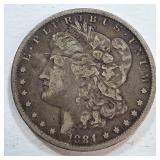 1884 Morgan Silver Dollar Coin.