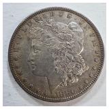 1880 Morgan Silver Dollar Coin.