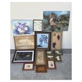 Lot of 15 framed oil paintings & prints