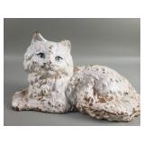 Antique Hubley cast iron white cat door stop