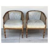 Pair of vintage rattan armchairs
