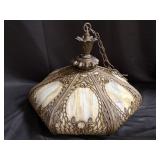 Vintage slag glass hanging shade