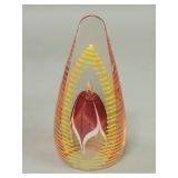 Signed Abelman studio art glass paperweight
