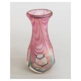 Signed Abelman art glass bud vase