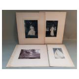 Group of antique black & white photos mounted on