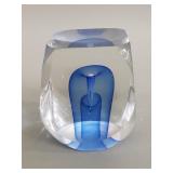 Signed art glass paperweight