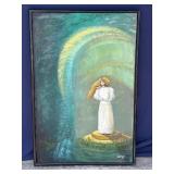 Framed Helga Schweininger signed oil painting