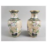 Pair of vintage Chinese cloisonne vases