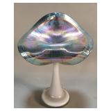 Signed Abelman iridescent studio art glass vase