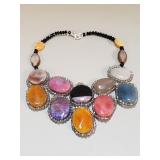 Semi-precious stone and crystal bead statement