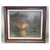 Signed T. Smuskiewicz oil on canvas painting