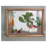 Vintage reverse painting on glass
