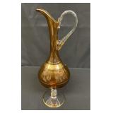 Vintage Italian Venetian amber glass decanter