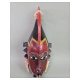 Vintage African carved wood Guro tribe wall mask