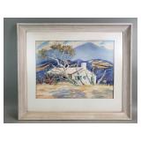 George Elvin signed watercolor landscape painting