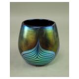 Signed Abelman iridescent hand blown  art glass