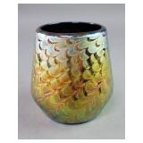 Signed Abelman hand blown iridescent art glass