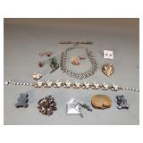 Group of vintage costume jewelry, Coro, Sarah