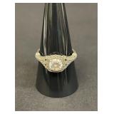 Vintage sterling silver ring and cubic zirconia