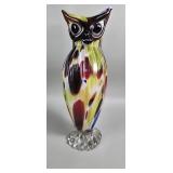 Murano art glass style owl vase