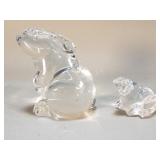 Baccarat France crystal rabbit and frog figurines