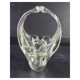 Vintage hand blown glass basket ashtray