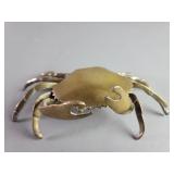 Vintage brass crab trinket box