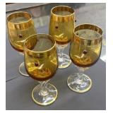 Vintage Italian Empoli amber glasses