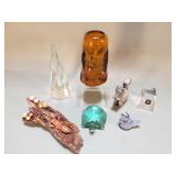 Group of glass & marble figurines