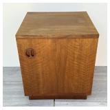 Vintage Danish wood cube side table