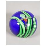 Signed art glass paperweight