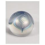 Vintage signed Abelman art glass paperweight