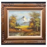 Framed, signed oil on canvas painting