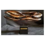 Ed Mayrowitz "77" carved wood sculpture on m