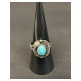 Vintage sterling silver and turquoise ring