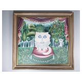 Signed G. Robertson mixed media painting