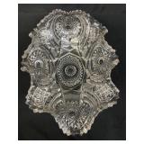Vintage pressed glass serving bowl with