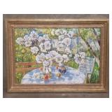 Signed oil painting on canvas with info on verso