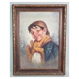 Antonio Greppi signed oil on canvas portrait