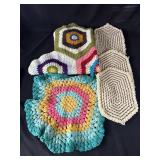 Lot of crochet table place mats