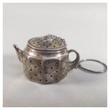 Antique sterling silver tea pot shaped mini tea