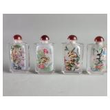 Vintage reversed hand painted glass snuff bottle