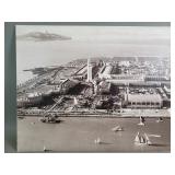 Vintage aerial cityscape photographic print