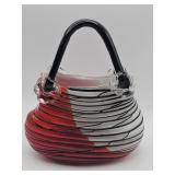 Vintage Murano-style hand-blown purse-form art