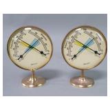 Pair of vintage glass and brass Conant