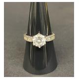 Vintage sterling silver and cubic zirconia ring