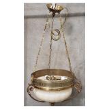 Neoclassical-style metal and alabaster pendant