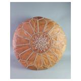 Moroccan style leather round Ottoman
