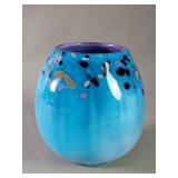 Hand blown studio art glass vase